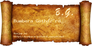 Bumbera Gothárd névjegykártya